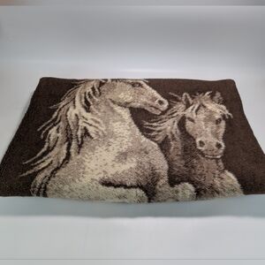 Vintage Reversible Mora Bucking Horses Fleece Throw Blanket *Reserved*